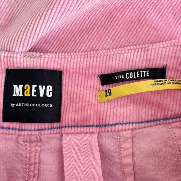 Anthropologie Maeve The Colette Cropped Wide Leg Corduroy Pants in Pink - Picture 10 of 10